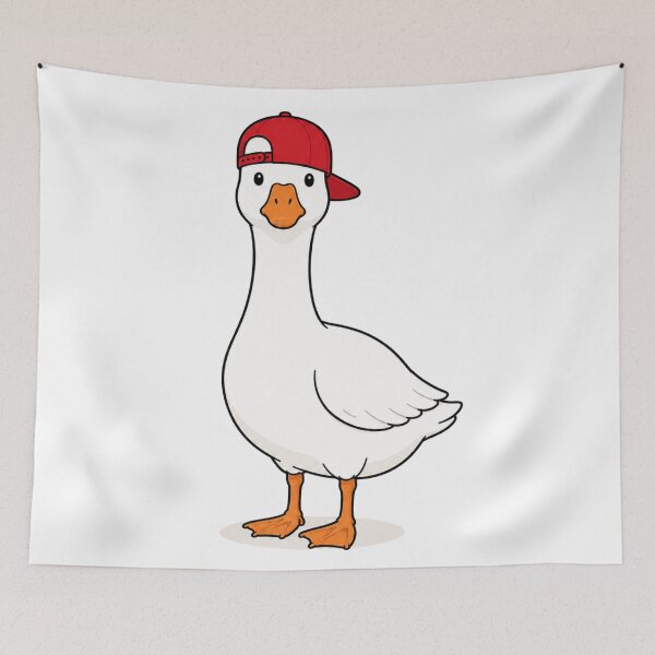 Item preview, Gustav the Goose – Cute Goose with Red Cap designed and sold by LittleGinnyArt.
