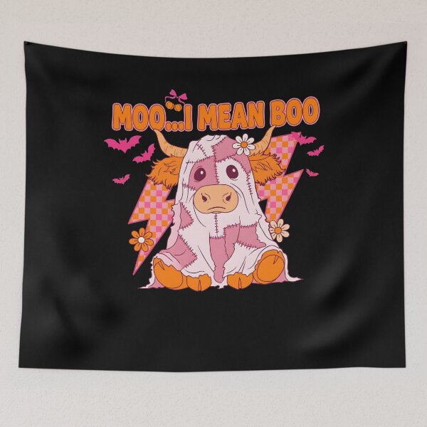 Item preview, Moo I Mean Boo Ghost Highland Cow Halloween designed and sold by KroghDs.