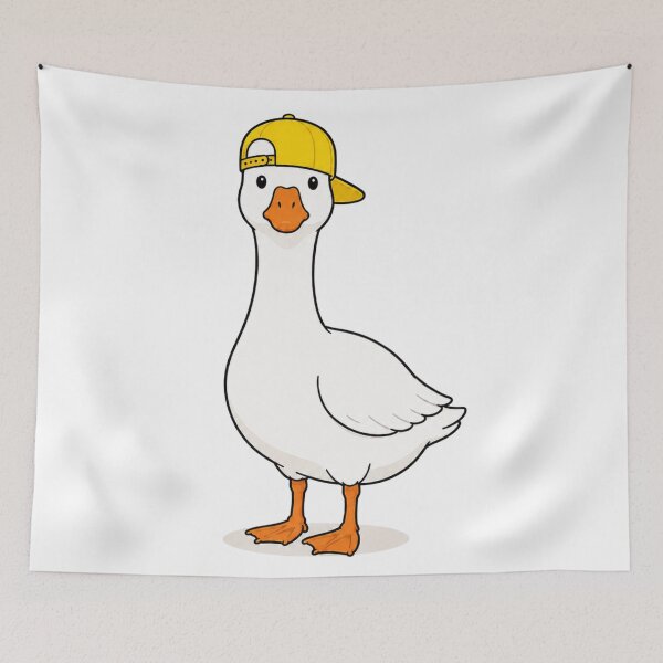 Item preview, Gustav the Goose – Cute Goose with Yellow Cap designed and sold by LittleGinnyArt.