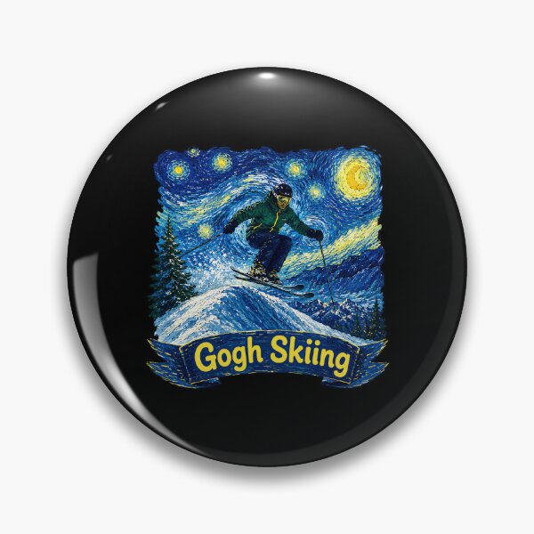 Item preview, Gogh Skiing Ski Winter Sports Art designed and sold by haris-rana-wren.