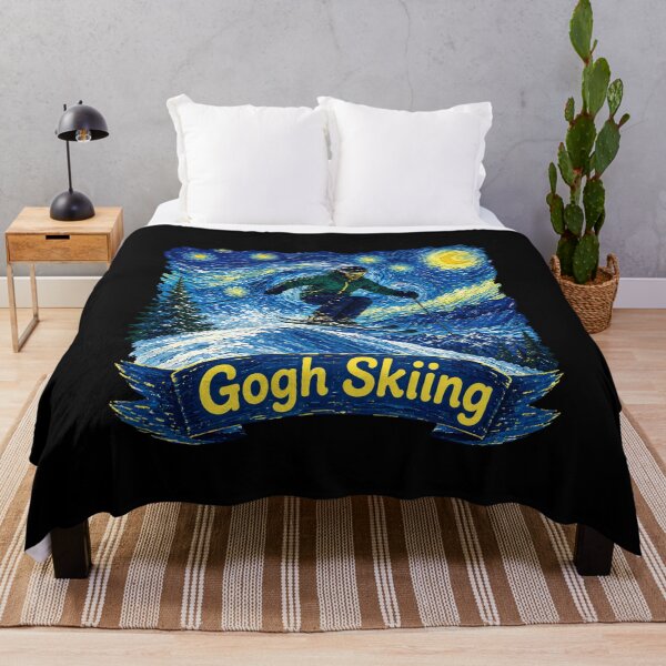 Item preview, Gogh Skiing Ski Winter Sports Art designed and sold by haris-rana-wren.