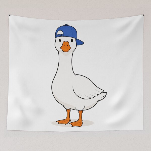 Item preview, Gustav the Goose – Cute Goose with Blue Cap designed and sold by LittleGinnyArt.