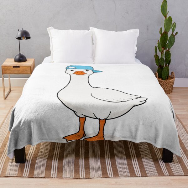 Item preview, Gustav the Goose – Cute Goose with Light Blue Cap designed and sold by LittleGinnyArt.