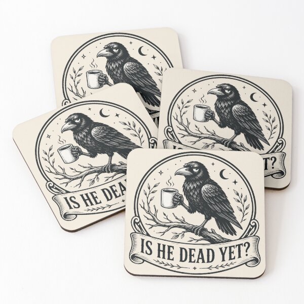 Item preview, Is He Dead Yet Crow, Raven Crow Coffee, Halloween Black Crow, Anti Trump Political Humor Gift designed and sold by Cchotlan.