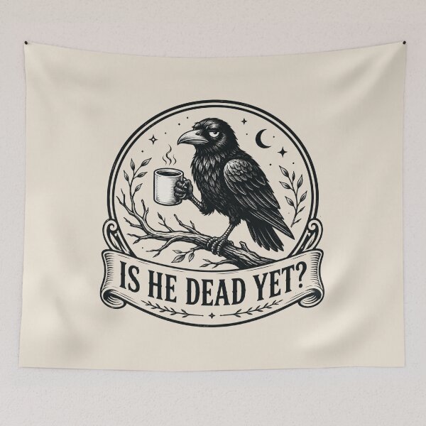 Item preview, Is He Dead Yet Crow, Raven Crow Coffee, Halloween Black Crow, Anti Trump Political Humor Gift designed and sold by Cchotlan.