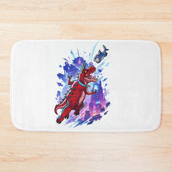 Item preview, Devil Dino vs Jeff the land shark designed and sold by Zubavibe.