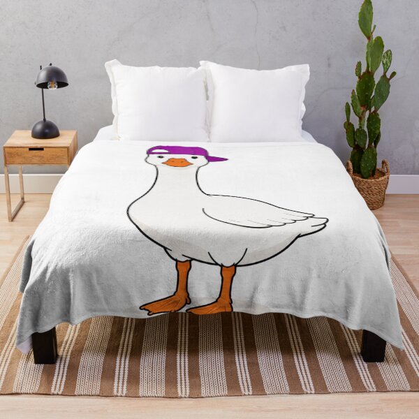 Item preview, Gustav the Goose – Cute Goose with Magenta Purple Cap designed and sold by LittleGinnyArt.