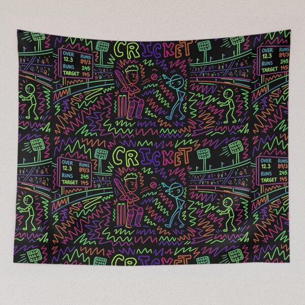Item preview, Neon Cricket Doodle line Art Illustration designed and sold by REDCLASH2002.
