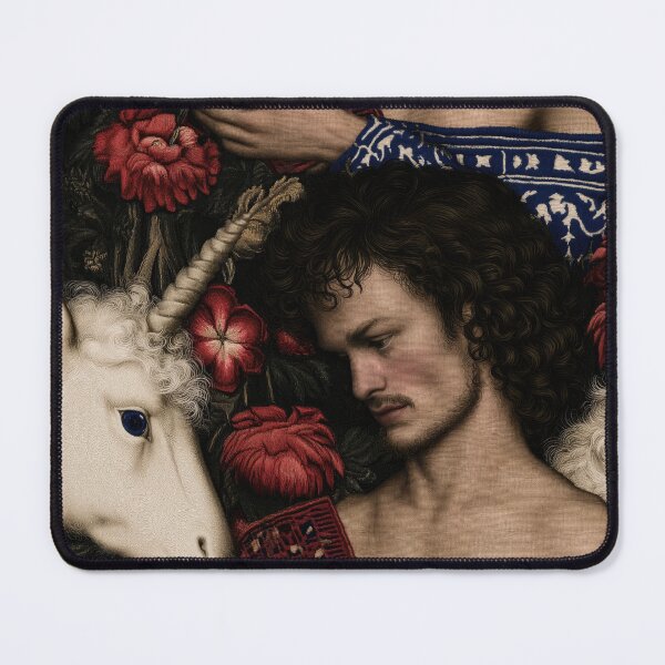 Item preview, Man and Unicorn Medieval Tapestry Style designed and sold by JaimeLikes.