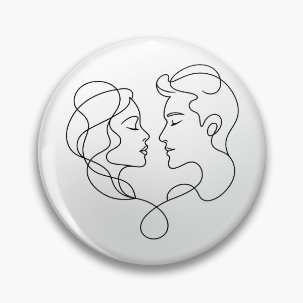 Item preview, Dibujo minimalista de una pareja romántica designed and sold by LineArtDrawing.