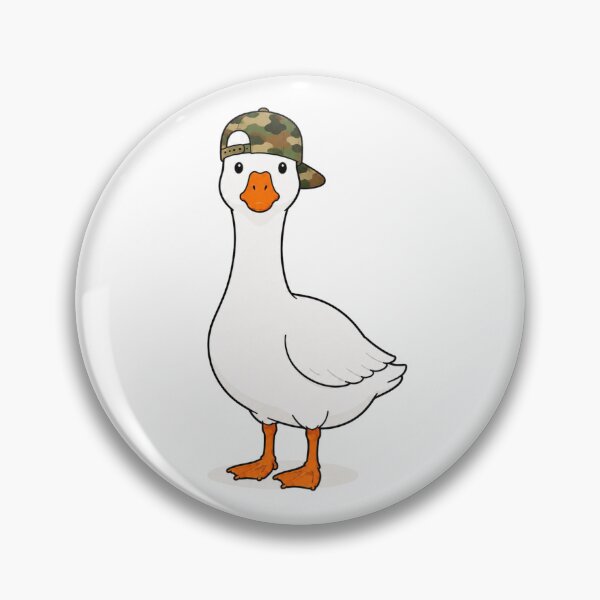 Item preview, Gustav the Goose – Cute Goose with Camo Cap designed and sold by LittleGinnyArt.