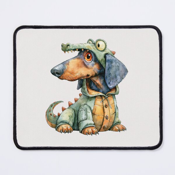 Item preview, Dachshund in Dragon Costume Watercolor designed and sold by NadinArtStudio.