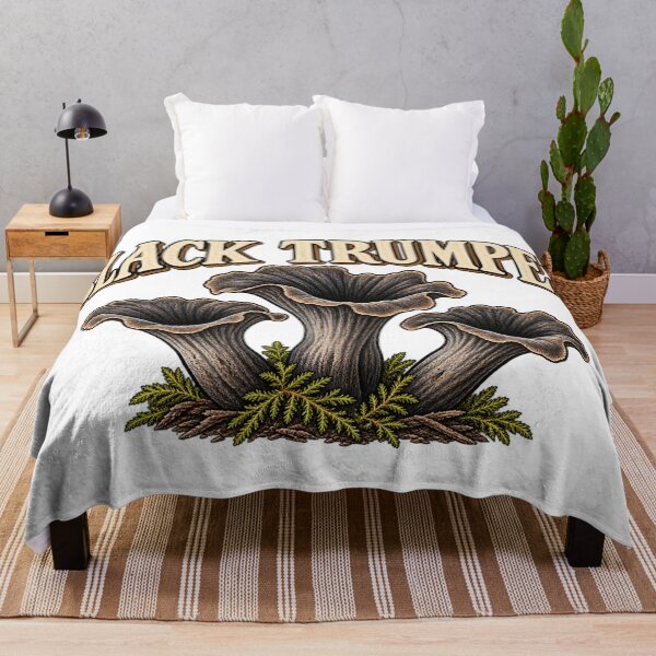 Item preview, Black Trumpet Mushroom Vintage Foraging Design designed and sold by OddHobbyClub.