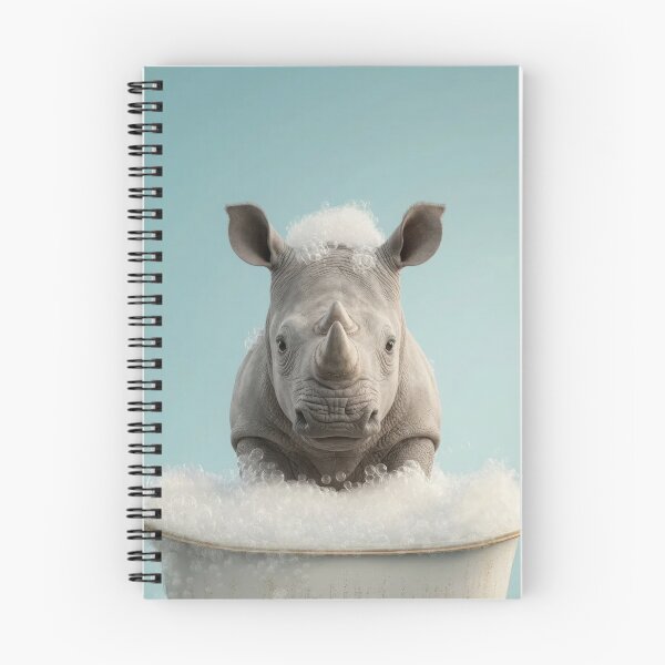 Item preview, Baby Rhinoceros Bubble Bath Cute Nursery Bathroom Wall Art designed and sold by LazyOwlStore.
