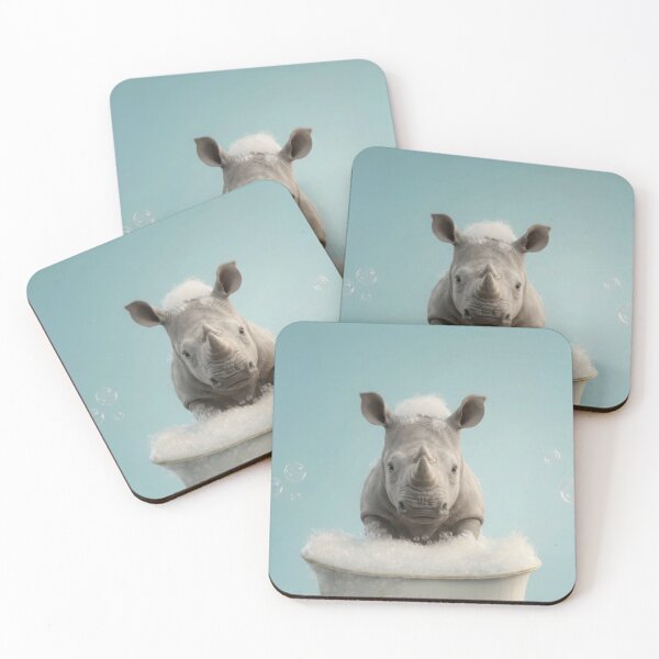 Item preview, Baby Rhinoceros Bubble Bath Cute Nursery Bathroom Wall Art designed and sold by LazyOwlStore.