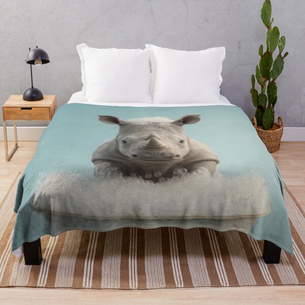 Item preview, Baby Rhinoceros Bubble Bath Cute Nursery Bathroom Wall Art designed and sold by LazyOwlStore.