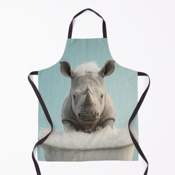 Item preview, Baby Rhinoceros Bubble Bath Cute Nursery Bathroom Wall Art designed and sold by LazyOwlStore.