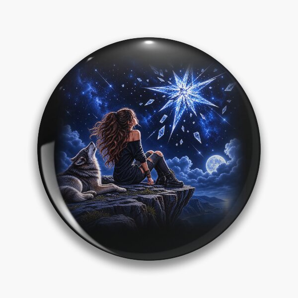 Item preview, Born Under a Broken Star – Wolf and Cosmic Night designed and sold by TroviTutto.