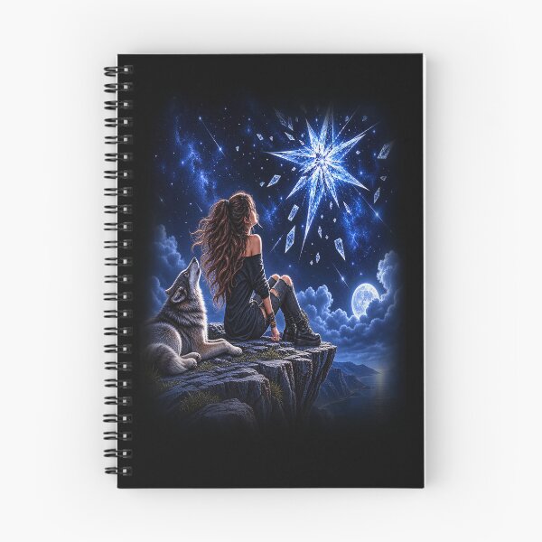 Item preview, Born Under a Broken Star – Wolf and Cosmic Night designed and sold by TroviTutto.