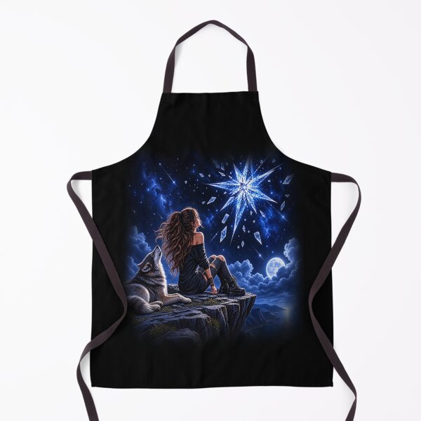 Item preview, Born Under a Broken Star – Wolf and Cosmic Night designed and sold by TroviTutto.