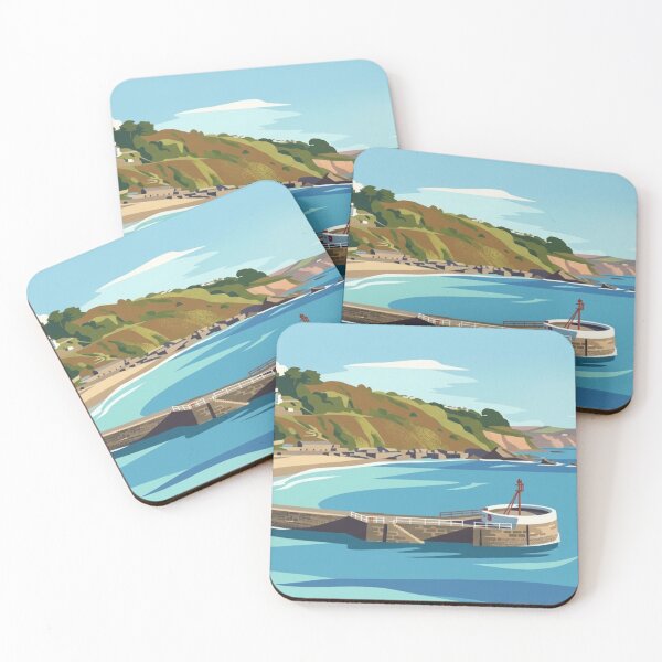 Item preview, Looe Cornwall Banjo Pier Beach Dreamy Coastal Landscape Art  designed and sold by S-and-W-4ever.