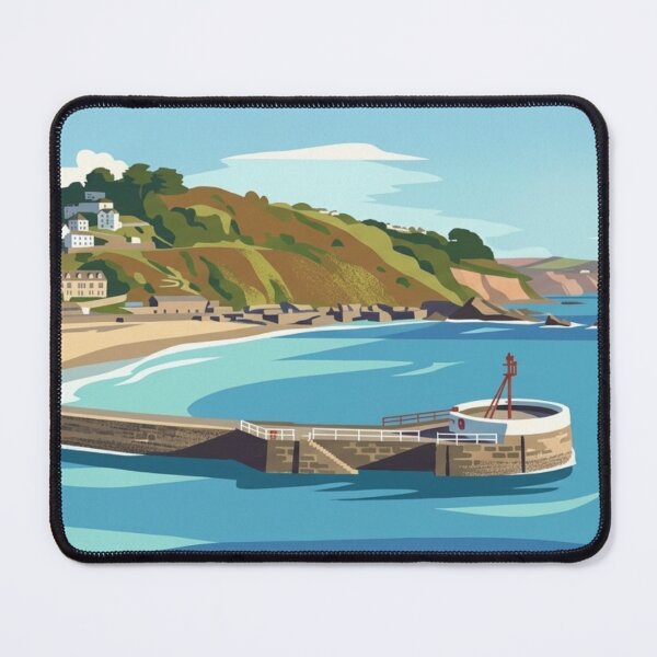 Item preview, Looe Cornwall Banjo Pier Beach Dreamy Coastal Landscape Art  designed and sold by S-and-W-4ever.