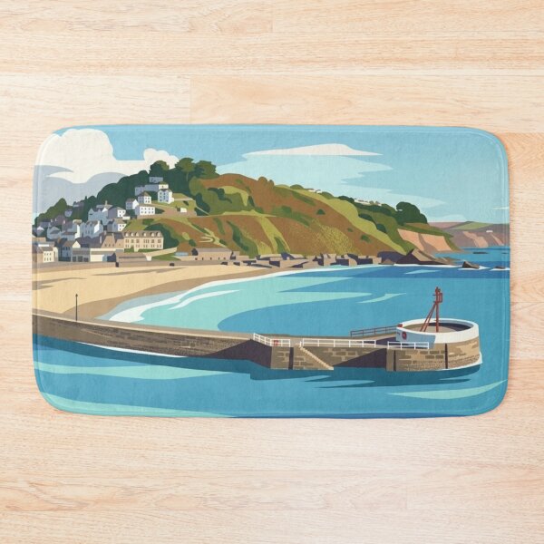 Item preview, Looe Cornwall Banjo Pier Beach Dreamy Coastal Landscape Art  designed and sold by S-and-W-4ever.