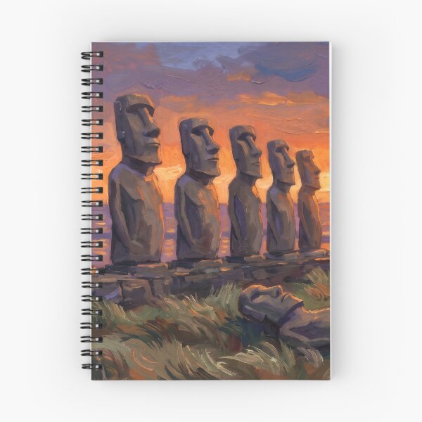 Item preview, Moai at Sunset Easter Island designed and sold by RedPeaStudio.