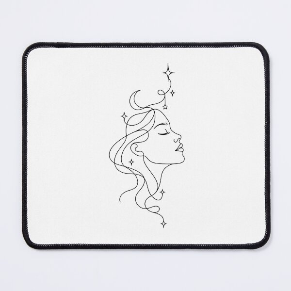 Item preview, Celestial Woman Moon Stars Line Art designed and sold by LineArtDrawing.