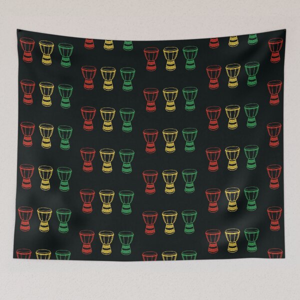 Item preview, African Djembe Drums | Pan-African Colors Red Gold Green designed and sold by MammothArt.