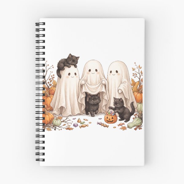 Item preview, Cute Ghosts and Black Kittens Halloween designed and sold by Steele-Art.