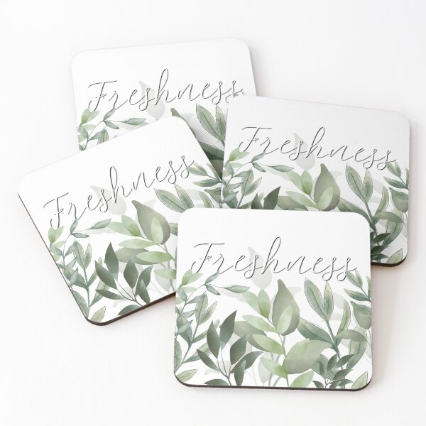 Item preview, Freshness – Green Leaf Digital Calligraphy Art designed and sold by Neha-Daily-Art.