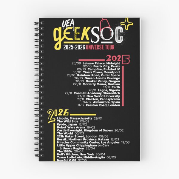 Item preview, GeekSoc Universe Tour 2025-2026 Event Schedule designed and sold by Catsi-Nook-Art.