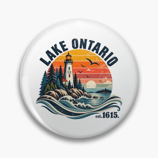 Item preview, Lake Ontario Lighthouse Vintage Design designed and sold by Catsi-Nook-Art.