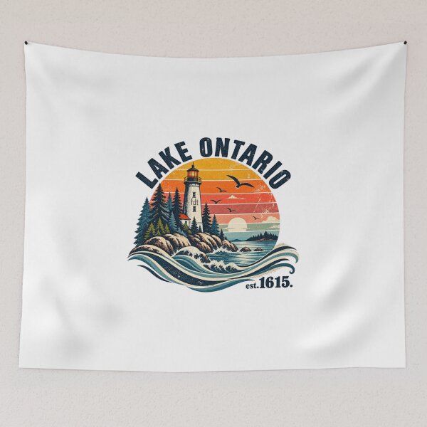 Item preview, Lake Ontario Lighthouse Vintage Design designed and sold by Catsi-Nook-Art.