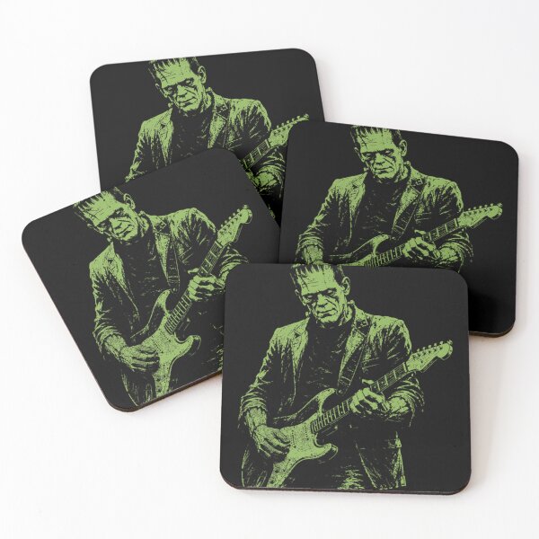 Item preview, Frankenstein Monster Playing Guitar Vintage Horror Rock Design designed and sold by Catsi-Nook-Art.