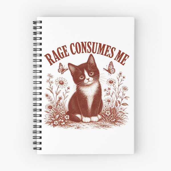Item preview, Rage Consumes Me Cute Kitten Vintage Floral Design designed and sold by WILLIAMS-BR.