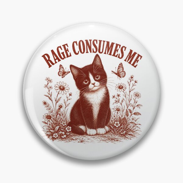 Item preview, Rage Consumes Me Cute Kitten Vintage Floral Design designed and sold by WILLIAMS-BR.
