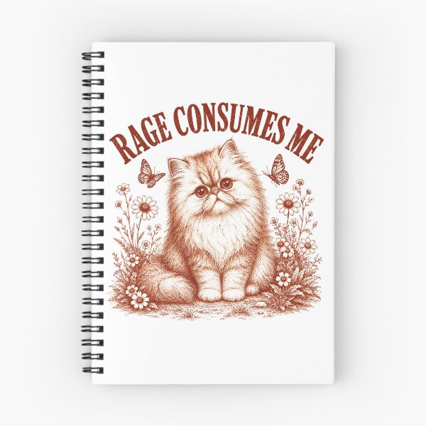 Item preview, Rage Consumes Me – Grumpy Fluffy Cat Vintage Floral Design designed and sold by WILLIAMS-BR.