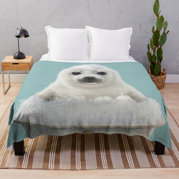Item preview, Baby Seal Bubble Bath Cute Nursery Bathroom Wall Art designed and sold by LazyOwlStore.