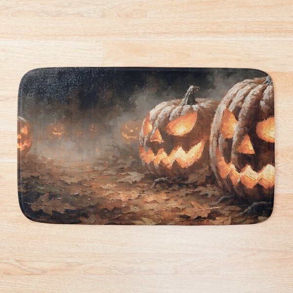Item preview, Glowing Jack-o-Lantern Halloween Oil Painting designed and sold by ArtAmbience.