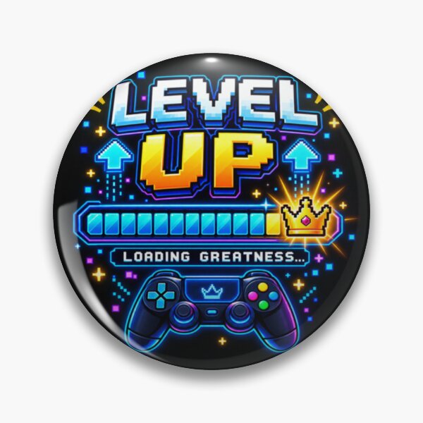 Item preview, Level Up Loading Greatness Gaming Controller Pixel Art Gamer Design designed and sold by TulipsArtDesigns .