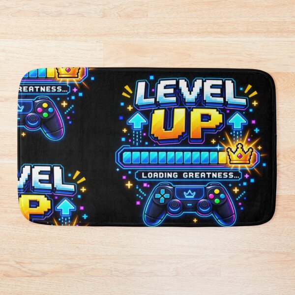 Item preview, Level Up Loading Greatness Gaming Controller Pixel Art Gamer Design designed and sold by TulipsArtDesigns .