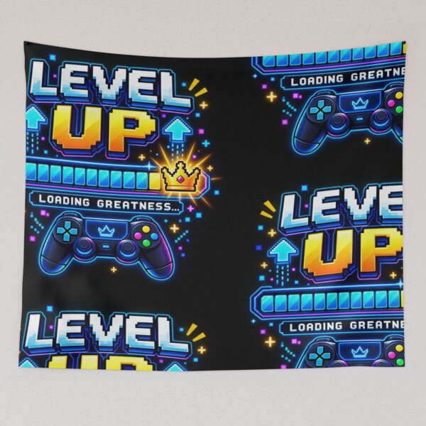 Item preview, Level Up Loading Greatness Gaming Controller Pixel Art Gamer Design designed and sold by TulipsArtDesigns .
