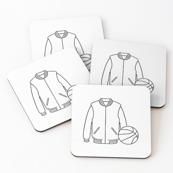 Item preview, Doodle illustration of a varsity jacket beside a basketball designed and sold by rasagamastore.