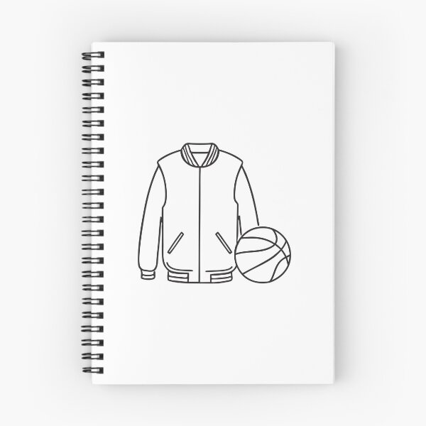 Item preview, Doodle illustration of a varsity jacket beside a basketball designed and sold by rasagamastore.