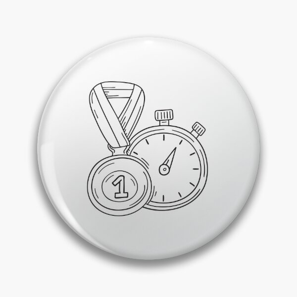 Item preview, Doodle illustration of a varsity medal beside a stopwatch designed and sold by rasagamastore.