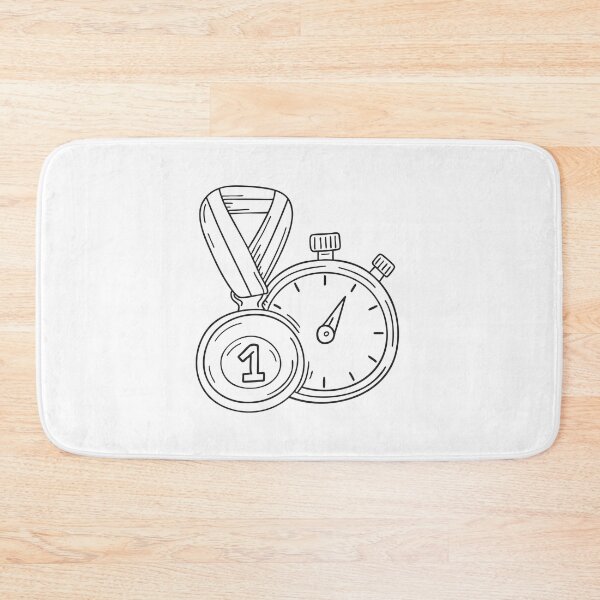 Item preview, Doodle illustration of a varsity medal beside a stopwatch designed and sold by rasagamastore.