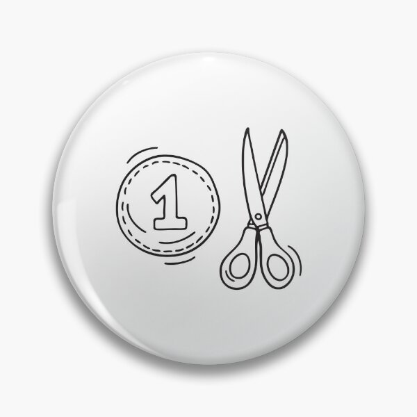Item preview, Doodle illustration of a varsity number patch next to scissors designed and sold by rasagamastore.
