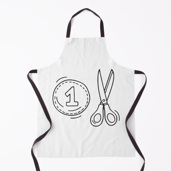 Item preview, Doodle illustration of a varsity number patch next to scissors designed and sold by rasagamastore.